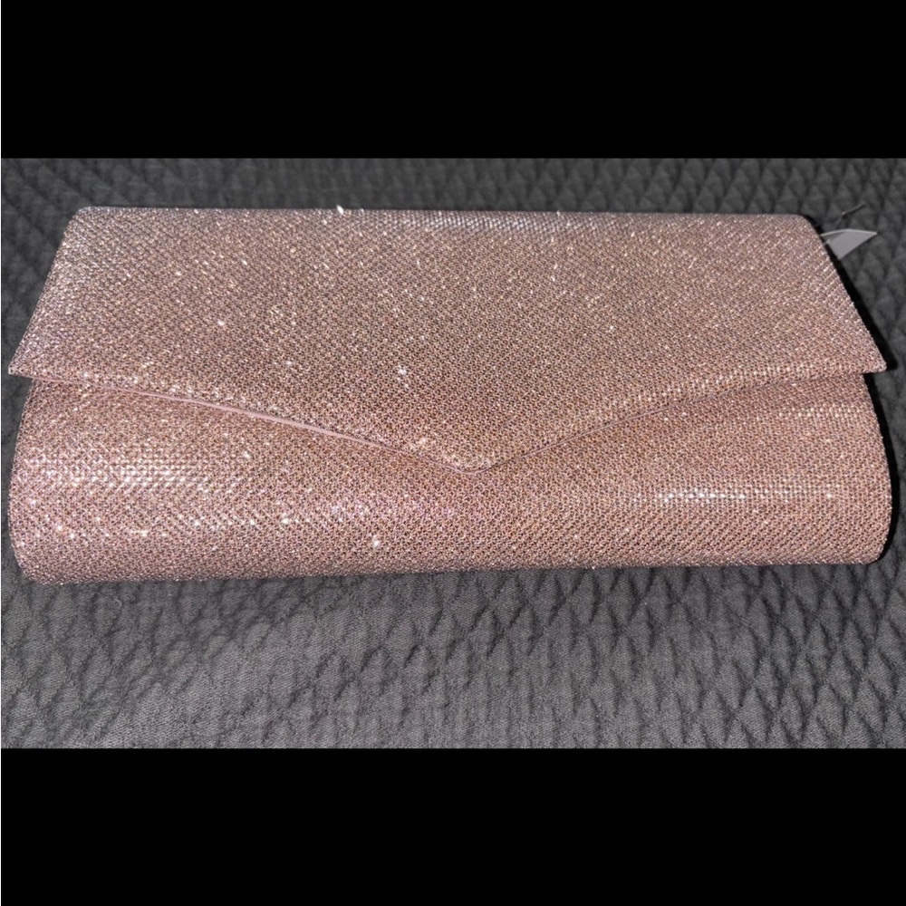 Elegant Glitter Clutch in Rose Gold